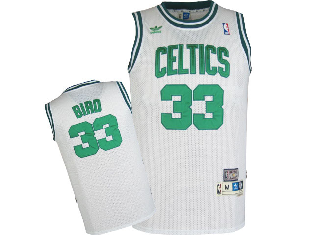  NBA Boston Celtics 33 Larry Bird White Throwback Jersey